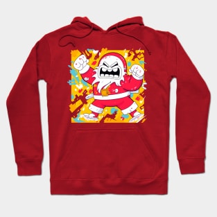 Pop Art Santa: A Colorful and Cheerful Christmas Illustration Hoodie